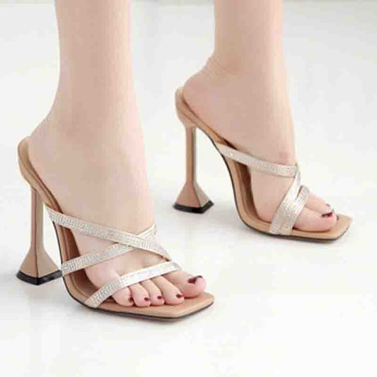 LUMIÈRE — Sandale Stiletto Strass Croisés