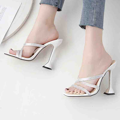 LUMIÈRE — Sandale Stiletto Strass Croisés