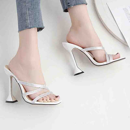 LUMIÈRE — Sandale Stiletto Strass Croisés