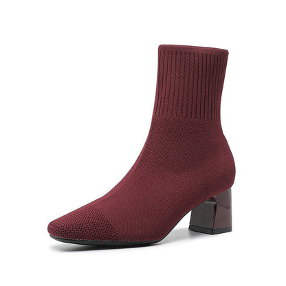 ÉLAN — Bottine Chaussette en Maille à Talon Sculpté